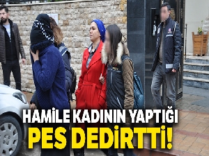 Hamile kadının yaptığı pes dedirtti!