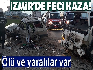 İzmir'de iki araç kafa kafaya çarpıştı: 1 ölü, 3 yaralı