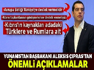 Çipras: 'Kıbrıs'ın kaynakları adadaki Türklere ve Rumlara ait'