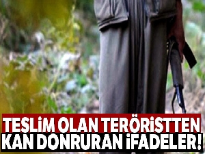Teslim olan teröristten kan donduran ifadeler