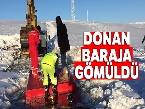 Donan baraja gömülen araç, 10 saatlik çalışmayla kurtarıldı