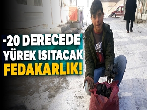 Eksi 20 derecede yürek ısıtacak fedakarlık