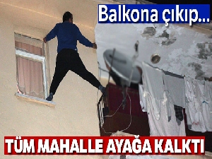 Balkonda intihar girişimi son anda önlendi