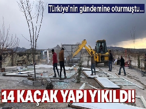 Kapadokya'da 14 kaçak yapı yıkımı tamamlandı