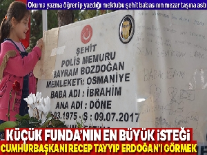 Okuma yazma öğrenip yazdığı mektubu şehit babasının mezar taşına astı
