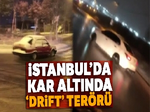 İstanbul'da kar altında 'drift' terörü kamerada