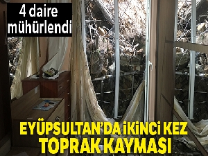 Eyüpsultan'da aynı yerde ikinci toprak kayması, vatandaşlar tedirgin