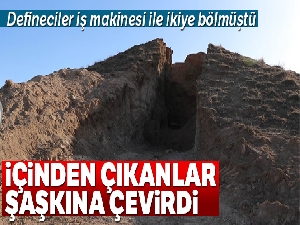 Definecilerin ikiye böldüğü tepeden anıt mezar çıktı