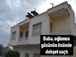 Tartıştığı eşini oğlunun gözü önünde bıçakladı