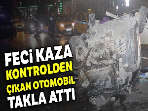 Kontrolden çıkan otomobil takla attı: 2 yaralı