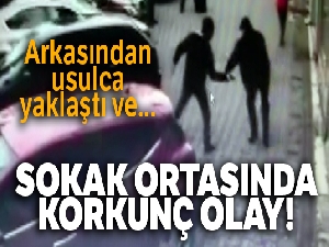Ümraniye'de sokak ortasında silahlı saldırı kamerada
