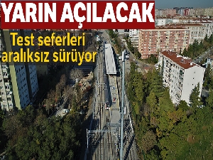 Yarın açılacak olan Halkalı-Gebze banliyö hattının test seferleri aralıksız sürüyor