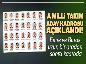 A Milli Takım'ın Arnavutluk ve Moldova maçlarının aday kadrosu açıklandı!