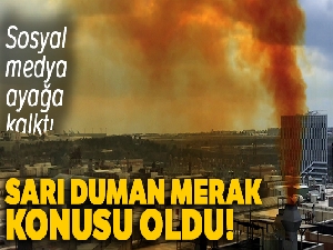 Kuyumcukent'ten yükselen sarı duman sosyal medyada 'çevre kirliliği' tepkisine neden oldu