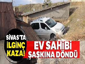 Park etmeye çalıştığı aracıyla bahçeye uçtu