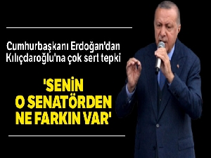 Cumhurbaşkanı Erdoğan'dan Kılıçdaroğlu'na: 'Senin O senatörden ne farkın var?'