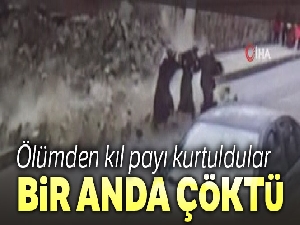 Bahçe duvarı çöktü, 3 kadın ölümden kıl payı kurtuldu