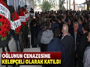 Oğlunun cenaze törenine kelepçeli olarak katıldı