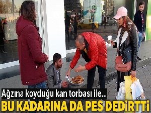 Taksim Meydanı'nda hayrete düşüren dilencilik yöntemi
