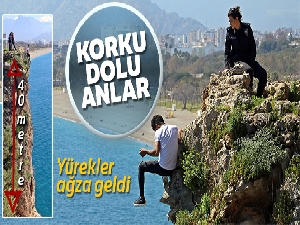 Antalya falezlerde korku dolu anlar