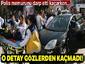 Polis memurunu darp etti, kaçarken kaza yaptı
