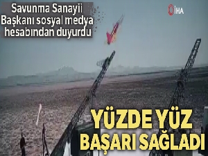 HİSAR-A, ilk defa dik olarak yapılan atışta yüzde 100 başarı sağladı