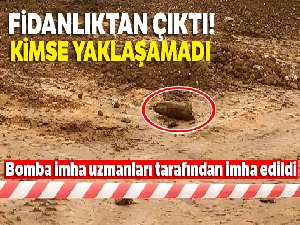 Fidan üretiminde kullanılan topraktan top mermisi çıktı