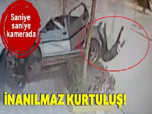 Takla atan otomobilden inanılmaz kurtuluş