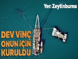 Hayalet Gemi 'Bereket'i sökmek için dev vinç kuruldu