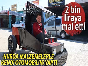 Topladığı hurda malzemelerle kendi otomobilini yaptı