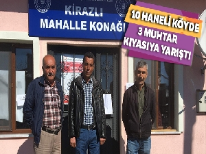 10 haneli köyde 3 muhtar adayı kıyasıya yarıştı