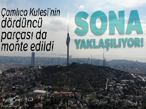 Dördüncü parçası da monte edilen Çamlıca Kulesi havadan görüntülendi