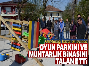 Muhtarlığı kazanamayınca oyun parkını söktü