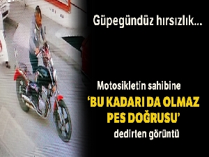 Elini kolunu sallayarak motosikleti çaldı