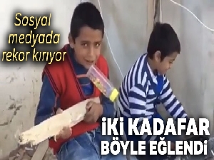 Miniklerin yaptığı müzik sosyal medyayı salladı