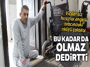 Vicdansız hırsızlar engelli aracındaki aküyü çaldılar