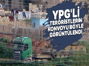 YPG'li teröristlerin konvoyu görüntülendi
