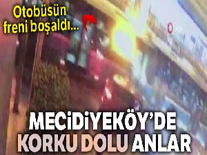 Mecidiyeköy'de otobüs kazası kamerada