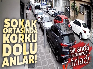 İstanbul'da kadın sürücünün kaldırımdan yola fırlayan motosikletliye çarptı!