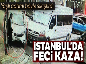 Minibüse çarpmamak için kaldırıma çıktı, yaşlı adamı elektrik direğine sıkıştırdı