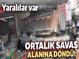 Freni boşalan kamyon kuaföre daldı: 3 yaralı