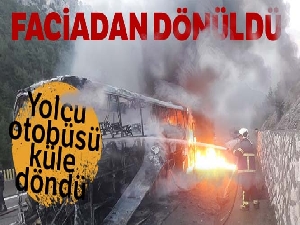 Mersin'de faciadan dönüldü: Yolcu otobüsü küle döndü