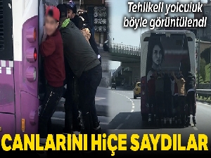 İstanbul'da 8 patenli gencin tehlikeli yolculuğu kamerada