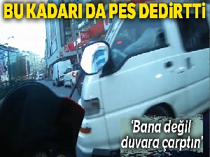 İstanbul'da minibüsün çarptığı motosikletli genç ölümden döndü