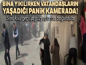 Kağıthane'de bina yıkılırken vatandaşlar böyle kaçıştı