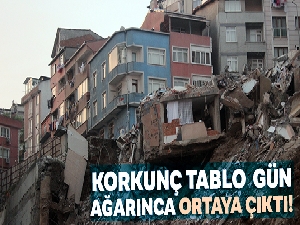 Kağıthane'deki enkaz gün ağarınca ortaya çıktı