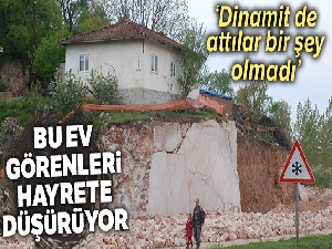 Kaya parçası üzerindeki evi görenler şaşırıyor