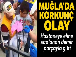 10 yaşındaki çocuk hastaneye eline saplanan korkulukla gitti