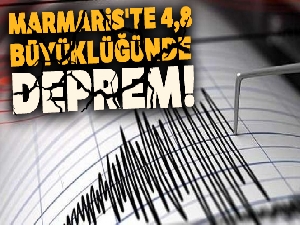 Marmaris'te 4,8 büyüklüğünde deprem