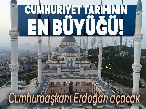 Cuma günü resmi açılışı yapılacak Çamlıca Cami'inin son hali havadan görüntülendi
